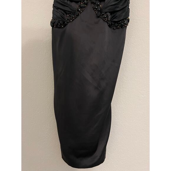 Mandalay Embellished Evening Cocktail Dress Womens 4 Glam Event Party Black Gala - Picture 8 of 15